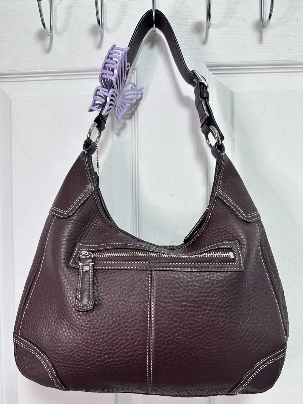 COACH Y2K black soho hamilton pebbled leather hobo purse f13956